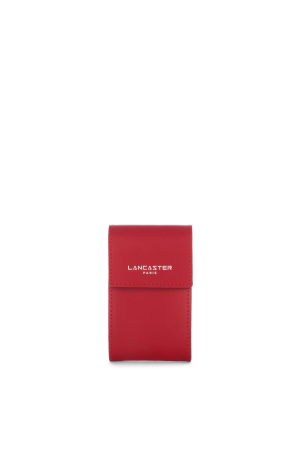 porte-clés pochette Lancaster Smooth en cuir lisse rouge