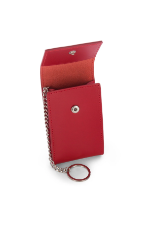 porte-clés pochette Lancaster Smooth en cuir lisse rouge