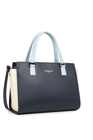 sac à main Lancaster Smooth en cuir lisse navy