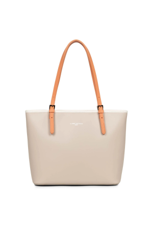 sac cabas Lancaster Smooth en cuir lisse beige