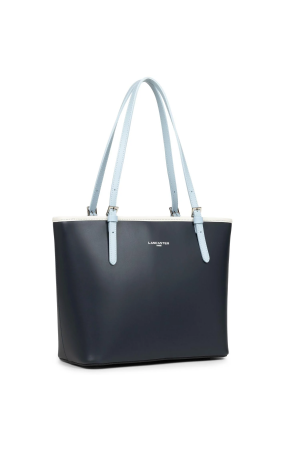 sac cabas Lancaster Smooth en cuir lisse navy