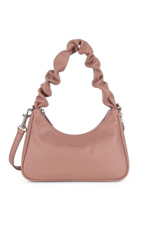 sac baguette Soft Chou Chou Lancaster en cuir pleine fleur rose