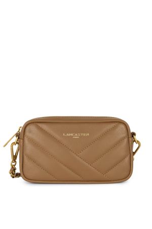 pochette Soft Matelassé Lancaster cuir camel