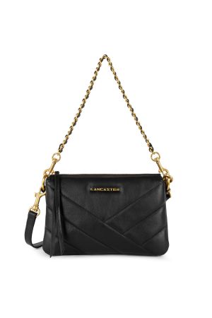 Petite pochette bandoulière Soft Matelassé noir - LANCASTER