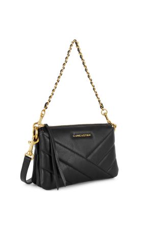 petite pochette Soft Matelassé Lancaster cuir noir