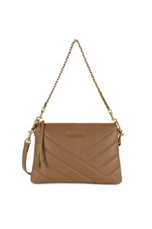Pochette bandoulière Soft Matelassé camel - LANCASTER