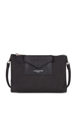 Sac trotteur SMART KBA - LANCASTER noir et pochette rabat avant noir 