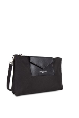 pochette zippée double smart KBA noir avec pochette rabat avant noir