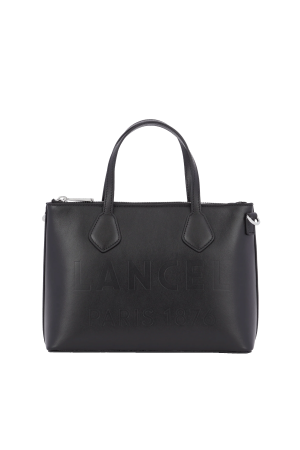 sac cabas Lancel Essential S en cuir lisse noir