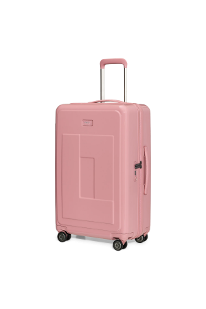 valise medium Lancel Neo Aviona en polycarbonate et cuir grainé rose