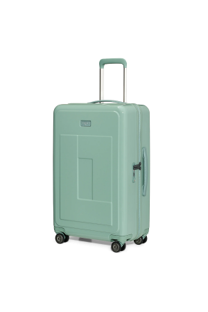 valise medium Lancel Neo Aviona en polycarbonate et cuir grainé vert