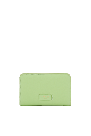 portefeuille zippé Lancel Ninon en cuir grainé vert