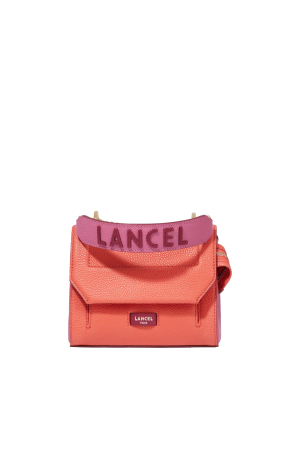 sac à rabat Ninon de Lancel en cuir grainé Multicolore rouge rose prune
