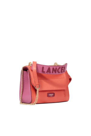 sac à rabat Ninon de Lancel en cuir grainé Multicolore rouge rose prune