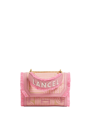 Sac rabat avec poignée NINON S Raphia - LANCEL