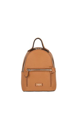 Lancel mini sac à dos Ninon cuir grainé camel