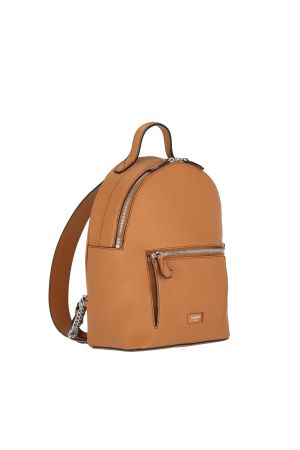 Lancel sac à dos Ninon S cuir grainé camel