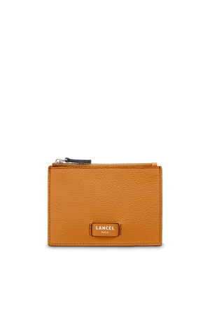 porte-cartes Lancel Ninon en cuir camel