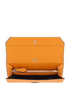 Lancel portefeuille Ninon à rabat en cuir orange