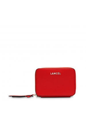 Portefeuille Lettrines zippé cuir Lancel-Red