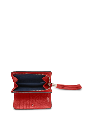 portefeuille compact Lancel Premier Flirt en cuir grainé rouge