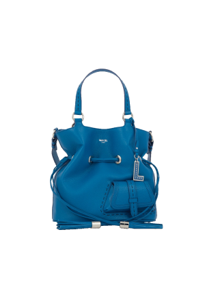 sac seau Lancel Premier Flirt S en cuir grainé bleu ciel