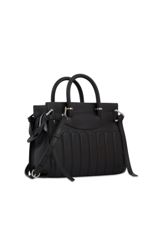 sac à main carryall M Lancel Rodéo en cuir lisse noir