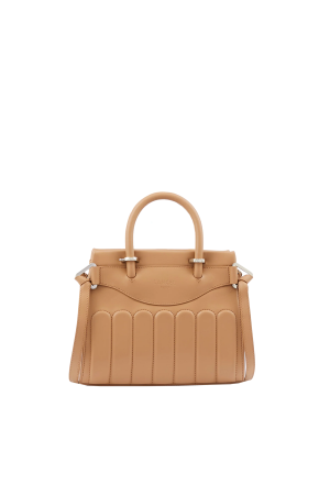 sac à main S Lancel Rodéo en cuir lisse camel