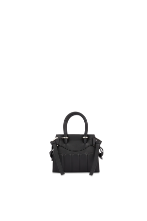 mini sac à main carryall à bandoulière Lancel Rodéo en cuir lisse noir