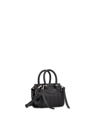 mini sac à main carryall à bandoulière Lancel Rodéo en cuir lisse noir