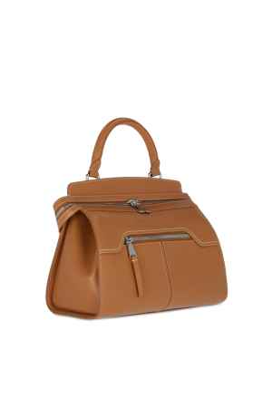 Sac à main INès LANCEL camel surpiqûres blanches