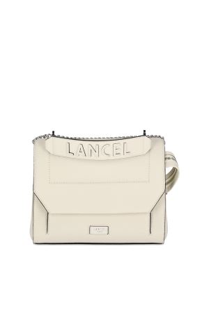 sac à rabat Lancel Ninon M en cuir blanc