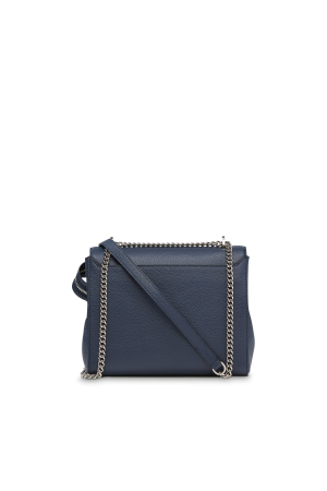 Sac rabat ninon bleu navy avec poignée logotée LANCEL 