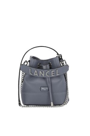 Lancel sac seau Ninon mini cuir gris