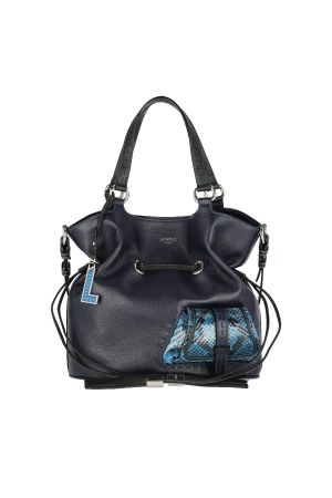 Lancel sac seau Premier flirt cuir python bleu