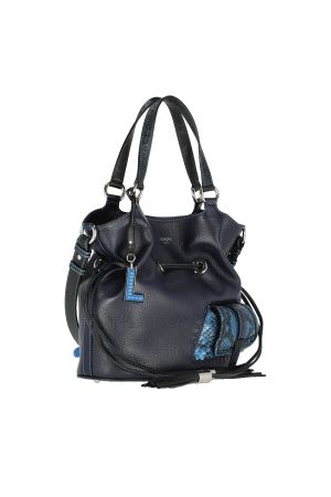 Lancel sac seau Premier flirt cuir python bleu