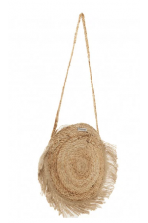 Sac rond paille les tropéziennes avec franges 