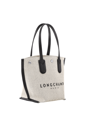 sac cabas XS Longchamp Roseau Essential en toile beige et cuir