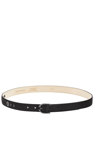 ceinture femme Longchamp 3D en cuir lisse noir