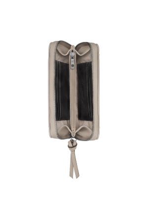 portefeuille Longchamp 3D en cuir gris