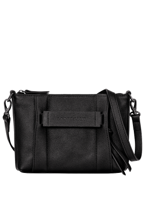 sac bandoulière S Longchamp 3D en cuir noir