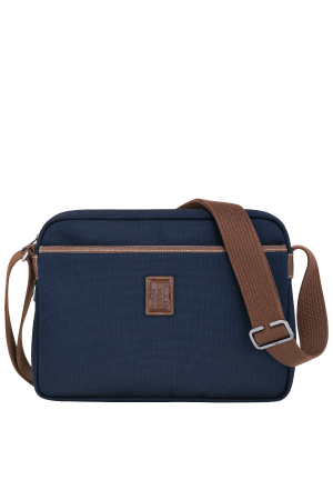 camera bag M Longchamp Boxford en toile et cuir navy