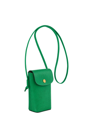 étui téléphone Longchamp Épure en cuir vert