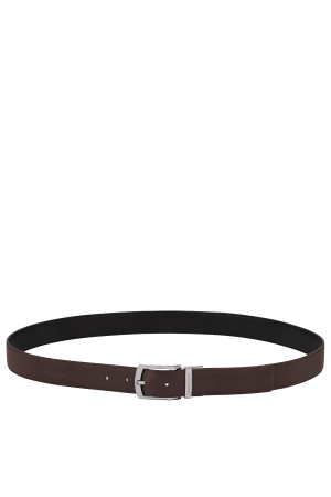 ceinture réversible homme Longchamp Le Foulonné en cuir marron et noir