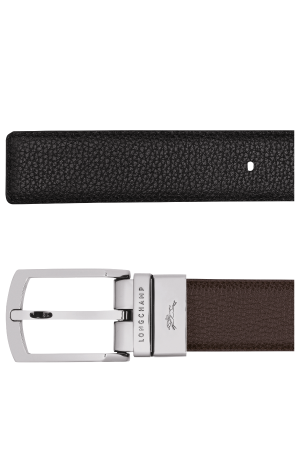 ceinture réversible homme Longchamp Le Foulonné en cuir marron et noir