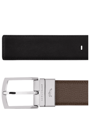 ceinture réversible homme Longchamp Le Foulonné en cuir marron et noir