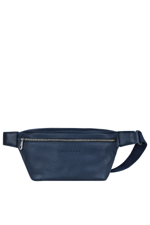sac banane Longchamp Le Foulonné en cuir grainé navy