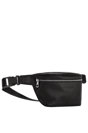 sac banane Longchamp Le Foulonné en cuir grainé noir