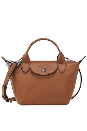 sac à main XS Longchamp Le Pliage Xtra en cuir lisse camel