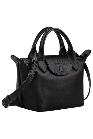 sac à main XS Longchamp Le Pliage Xtra en cuir noir